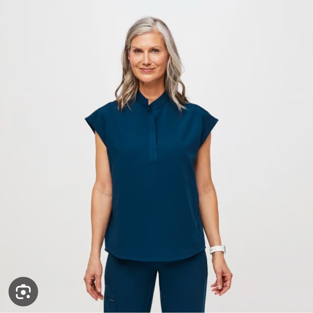 FIGS Deep Reef Rafaela Oversized Scrub Top